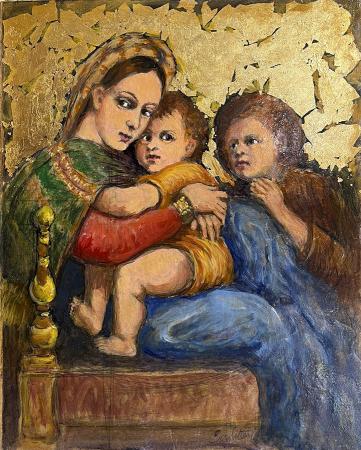 Quadro di Ugo  Capitoni Maternità  - olio tavola 